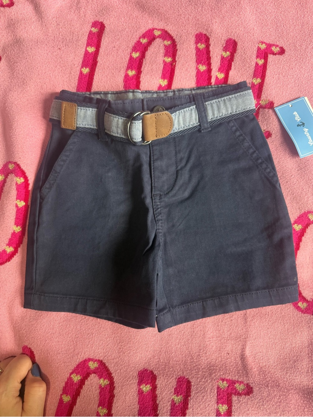 Gymboree Navy Blue Girls' Shorts with Fabric Belt